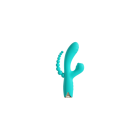 Vibromasseur triple stimulation USB turquoise Snappy Bunny 